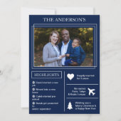 レビュー年度 |ブルークリスマスインフォグラフィック シーズンカード (正面)