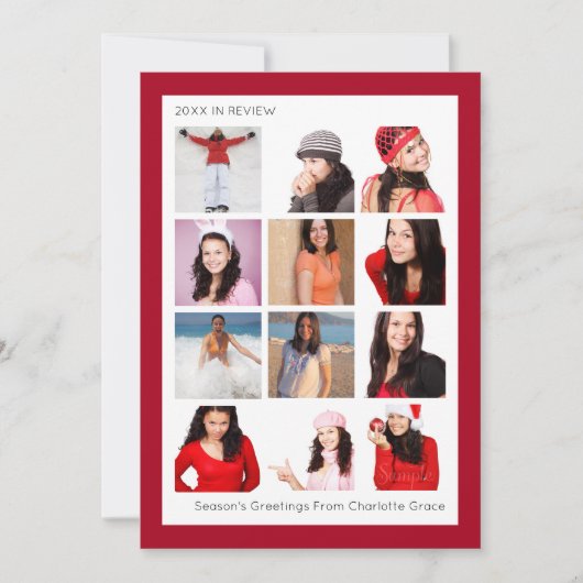 レビュー年12の写真のクリスマスパーソナライズされた シーズンカード (正面)