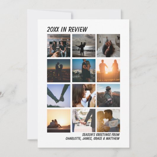 レビュー年12の写真のクリスマスパーソナライズされた シーズンカード (正面)