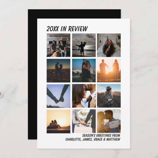 レビュー年12の写真のクリスマスパーソナライズされた シーズンカード (正面/裏面)