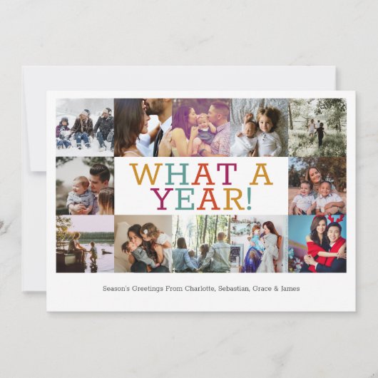 レビュー年12の写真のクリスマスパーソナライズされた シーズンカード (正面)