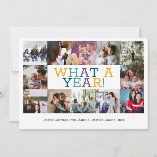 レビュー年12の写真のクリスマスパーソナライズされた シーズンカード (正面)