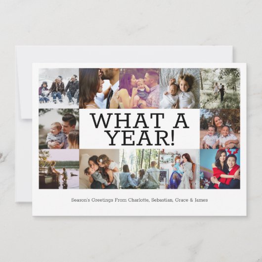 レビュー年12の写真のクリスマスパーソナライズされた シーズンカード (正面)