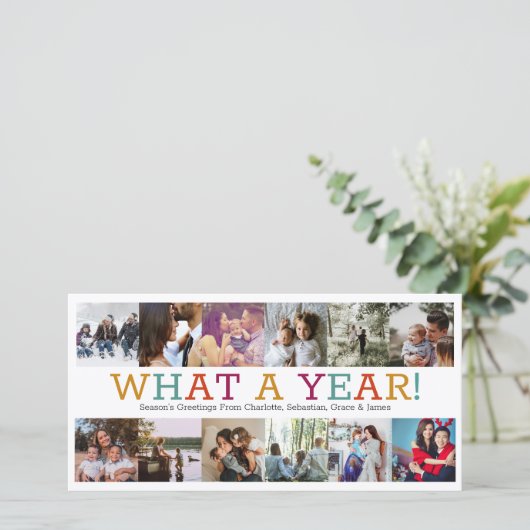 レビュー年12の写真のクリスマスパーソナライズされた シーズンカード (スタンド正面)