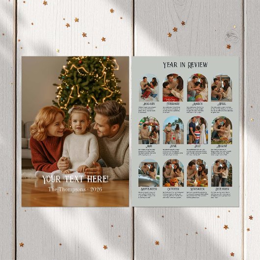 レビュー年12フォトファミリー シーズンカード