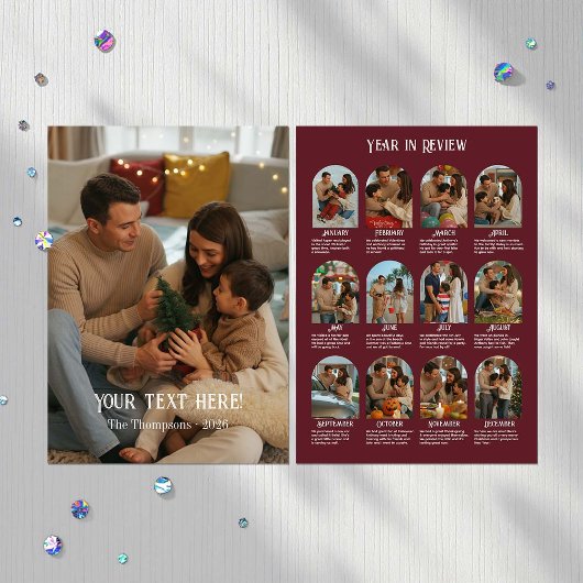 レビュー年12フォトファミリー シーズンカード