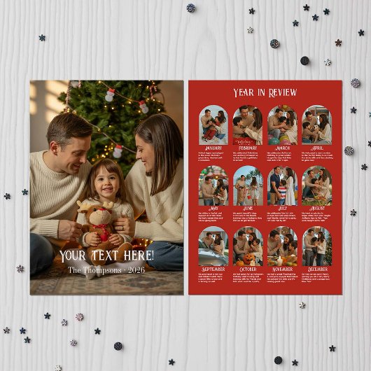 レビュー年12フォトファミリー シーズンカード