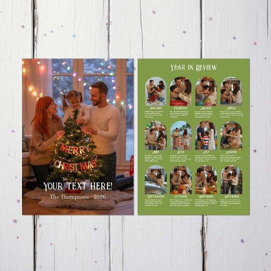 レビュー年12フォトファミリー シーズンカード