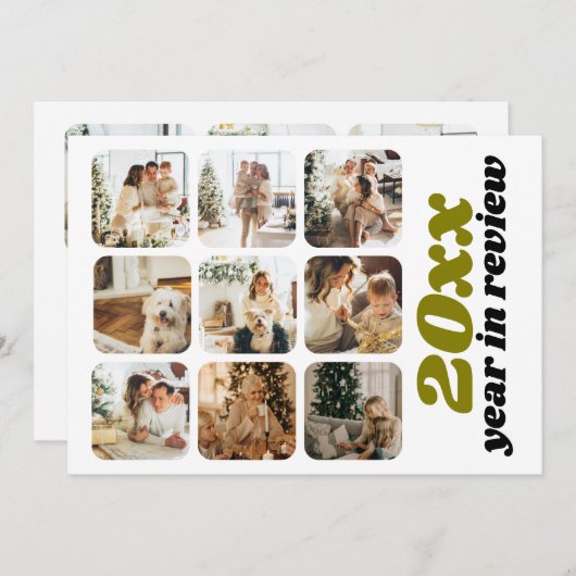 レビュー年12写真と文字 パーソナライズされた シーズンカード (正面/裏面)