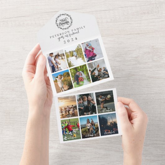 レビュー年12写真メリークリスマス オールインワン招待状 (貼ってはがせる)