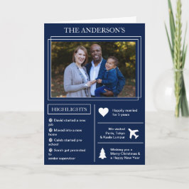 レビュー年 |ブルークリスマスインフォグラフィック シーズンカード