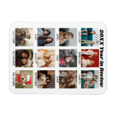 レビュー年 – 12フォトコラージュ – カレンダー マグネット (横)