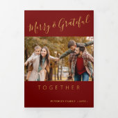 レビュー数々の中の写真の年を合わせる 三つ折りクリスマスカード (カバー)