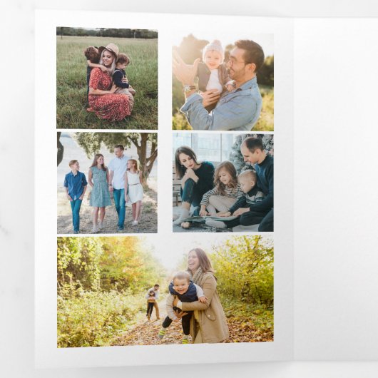 レビュー数々の中の写真の年を合わせる 三つ折りクリスマスカード (内部最初)