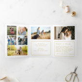 レビュー数々の中の写真の年を合わせる 三つ折りクリスマスカード (内部)