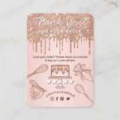 レビュー離れバラ金ゴールドピンクドリップケーキベーカリー エンクロージャーカード (正面)