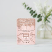 レビュー離れバラ金ゴールドピンクドリップケーキベーカリー エンクロージャーカード (スタンド正面)