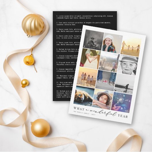 レビュー12フォトコラージュでなんと素晴らしい1年 シーズンカード