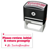 「レビュー、イニシャル、迅速な返却をお願い」+名称 セルフインキングスタンプ (インサイチュ)