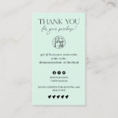 レビュー　シンプルミントグリーン　オーダーサンキュー 名刺 (正面)