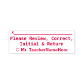 「レビュー、訂正、イニシャル、返品を受け付ける」 セルフインキングスタンプ (デザイン)