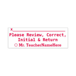 「レビュー、訂正、イニシャル、返品を受け付ける」 セルフインキングスタンプ