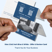 レビューOffer Blue&White B&B Thank You Fold Card