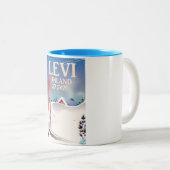 レビ,フィンランドのスキー旅行ポスター ツートーンマグカップ (正面右)