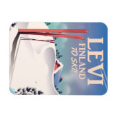 レビ，フィンランドのスキー旅行ポスター マグネット (横)