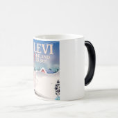 レビ，フィンランドのスキー旅行ポスター モーフィングマグカップ (正面右)