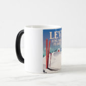 レビ，フィンランドのスキー旅行ポスター モーフィングマグカップ (正面左)