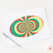 レピュブリドゥカメルーン5つ星 楕円形シール (封筒)