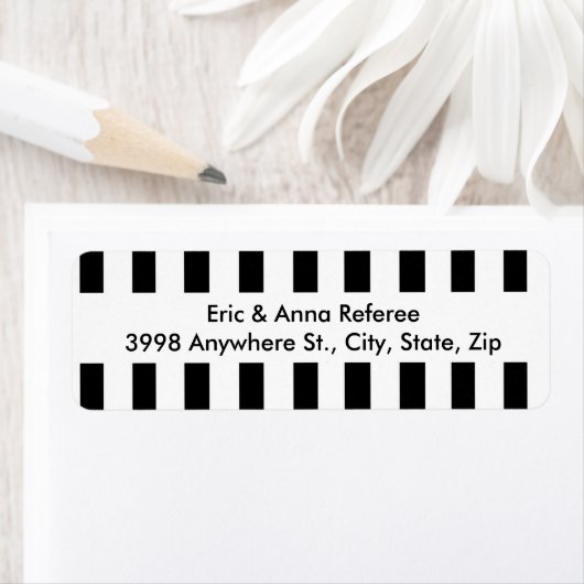 レフェリーおもしろいブラックとホワイトパターンアドレス ラベル (インサイチュ)