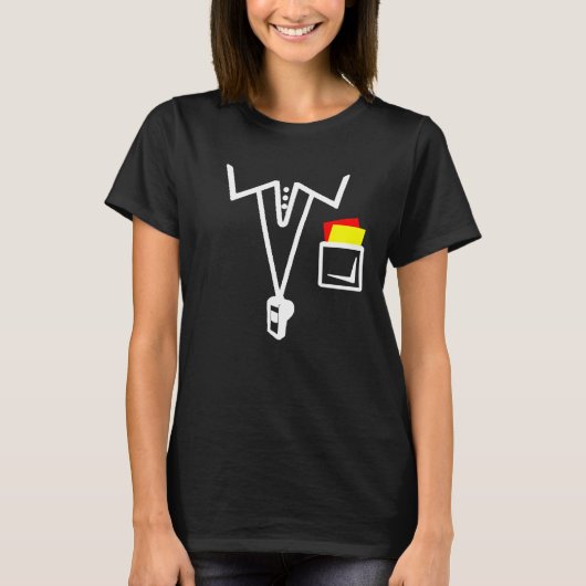 レフェリー衣装サッカー審判 Tシャツ (正面)