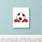 レフェリー・ホイッスル&サッカーボール キャンバスプリント (インサイチュ (ウッドフロア))