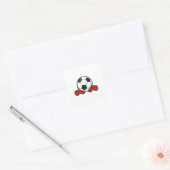 レフェリー・ホイッスル&サッカーボール スクエアシール (封筒)