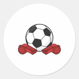 レフェリー・ホイッスル&サッカーボール ラウンドシール