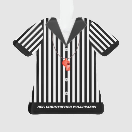 レフェレパーソナライズされたーストライプのシャツオーナメント オーナメント (正面)