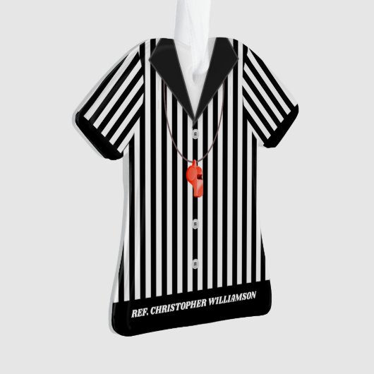 レフェレパーソナライズされたーストライプのシャツオーナメント オーナメント (正面)