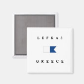 レフカスギリシャAlphaダイブ国旗 マグネット (正面/裏面)