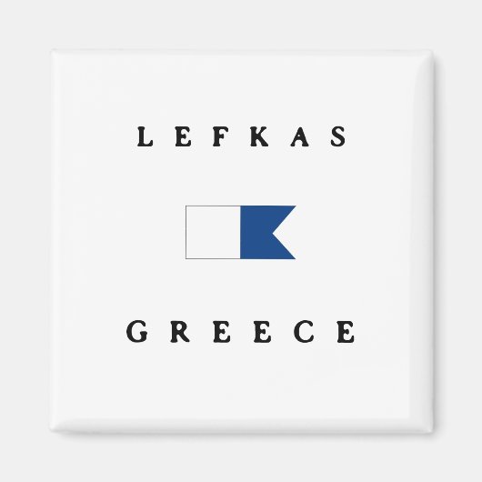 レフカスギリシャAlphaダイブ国旗 マグネット (正面)