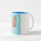 レフカダギリシャ旅行ポスター。 ツートーンマグカップ (正面右)