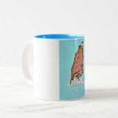 レフカダギリシャ旅行ポスター。 ツートーンマグカップ (正面左)