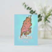 レフカダギリシャ旅行ポスター。 ポストカード (スタンド正面)