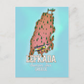 レフカダギリシャ旅行ポスター。 ポストカード (正面)