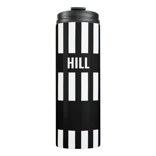 レフリーゼブラストライプブラック&ホワイトサーマルタンブラー タンブラー (正面)