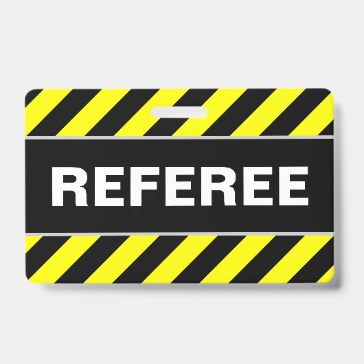 「レフリー」 +黒と黄色のストライプバッジ バッジ (Front)