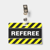 「レフリー」 +黒と黄色のストライプバッジ バッジ (Back with Clip)