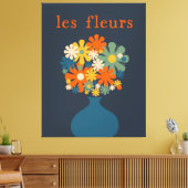 レフルーアレトロ花瓶ブルーオレンジ キャンバスプリント (インサイチュ (リビング))