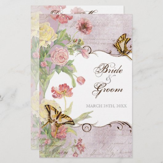 レフルーア牡丹バラチューリップフローラ結婚花 (正面/裏面)